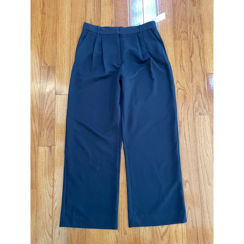 Abercrombie & Fitch Womens 32 14 Sloane Tailored Wide Leg Pants Navy Blue NWT